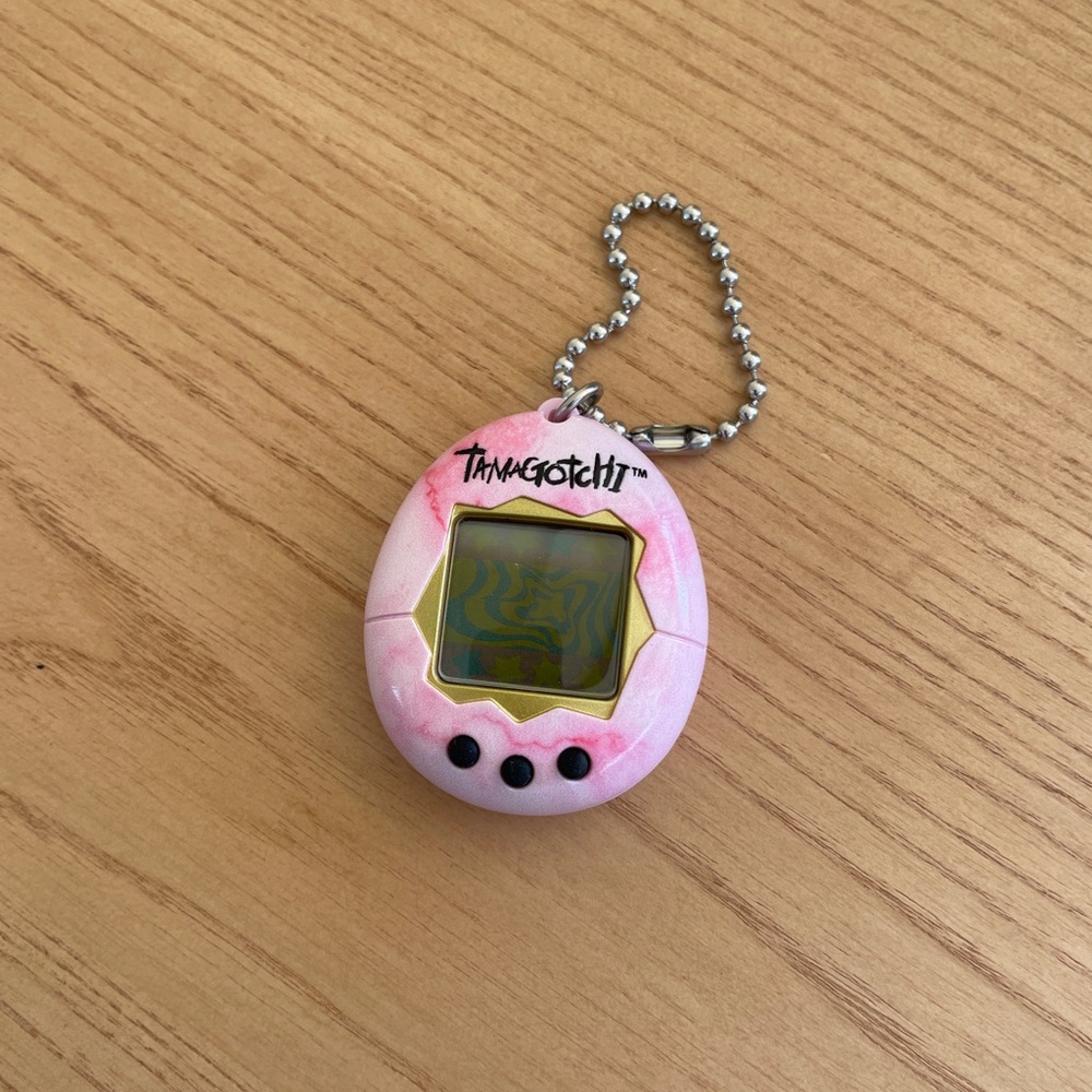 Pink Tamagotchi Keychain
